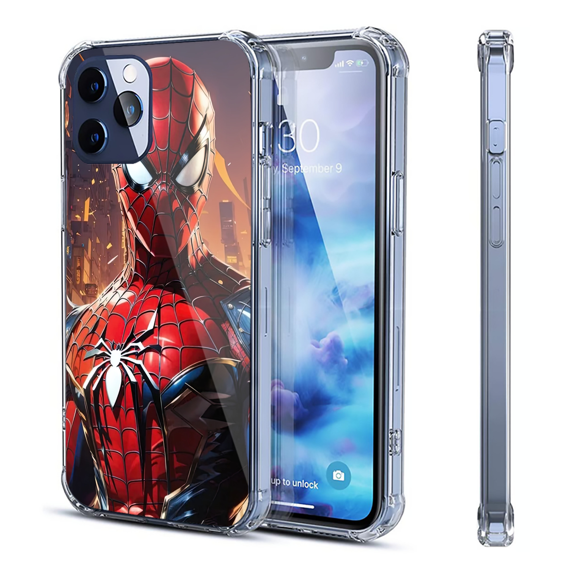 （画像用） Spider Man スパイダーマン 【iPhone 12シリーズ対応】透明スマホケース（クリアソフトケース）
